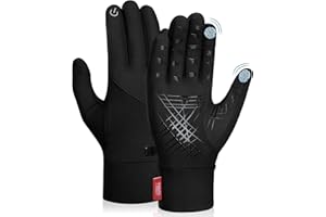 TANSTC Guantes Invierno Termicos por Hombre y Mujer, Guantes Moto a Prueba de Viento, Guantes Pantalla Táctiles Antideslizantes, Guantes Deportivos Impermeables para Esquí Ciclismo Senderismo, Negro
