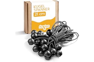 ‎FUXTON fuxton 25 Spanngummis mit Kugel, schwarz 21 cm für Zelte, Plakate, Schnellspanner, Expanderschlingen, Planenhalter, Planengummi, Zeltgummis