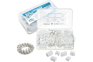CQRobot JST XH 2,54 mm Paso 2-Pines/3-Pines/4-Pines Conector IC Enchufe Macho, Receptáculo Hembra Carcasa y T Forma Engarce Terminal. 90 Juegos/460 Piezas Cable a Placa Cable Adaptador Componentes.