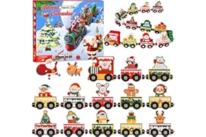 AIKUNLNB Advent Calendar 2025 Magnetic Wooden Animal Train for Kids,24 Day Christmas Advent Calendar Surprise Magnetic Train,Montessori Magnetic Train Toy Christmas Countdown Gift for Toddlers,Boys and Girls