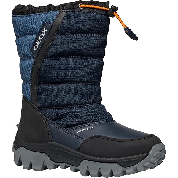 Geox FLEXYPER BOY ABX - Schnürstiefelette - black/orange/schwarz