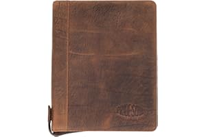 PRIDE AND SOUL Pride & Soul 30121 - Organizador A5 WICK, con cremallera, de piel auténtica, aprox. 24 x 19 cm, carpeta de conferencias con bloc de notas, trabilla para bolígrafo y 4 compartimentos para tarjetas de