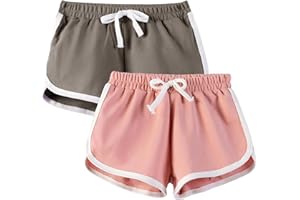 JinBei Pantaloncini Bambina, 2-Pack Ragazze Casual Pantaloni Estivi Sportivi Allentato Pantaloncini Corti Attivi Fitness Corrono Ballano Ciclismo Sport Abbigliamento Bambini Shorts 4-14 Anni