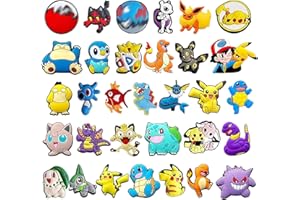 EWRGIJ Anime/Cartoon Character Shoe Charms, 32 Pcs, Unisex, PVC, No Metal/Gem, Various Designs, For Shoes with Holes