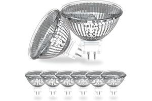 DoRight 20W GU5.3 Halogenlampen, MR16 12V Niederspannung dimmbar Strahlerlampen, GU5.3 Bi-Pin Base 320 Lumen warmweiß 2800K Reflektorlampe für Einbau Schienenbeleuchtung 30° Abstrahlwinke, 8er pack