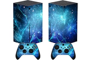PlayVital Skin für Xbox Series X, Aufkleber Stickers Vinyl-Skins Schutzfolie Design Folie Zubehör für Xbox Series X Konsole Controller-Blauer Nebel