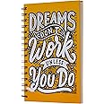 Amazon Brand - Solimo Daily Planner and Organizer, To Do List, Undated Hard Bound Planner, Laminated Covers, 150 Pages (Dreams Work, Yellow)