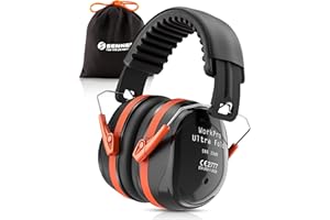 Senner ® WorkPro Ultra Fold | Cascos Antiruido para Trabajo y Ocio – Cascos de Insonorización Ajustables, SNR 33 dB, Protección Auditiva Plegable Negro/Naranja
