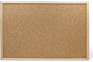 OFITURIA COM0015 Tablero De Corcho Laminado Resistente De Pared Con Marco De Madera (900X600 MM)