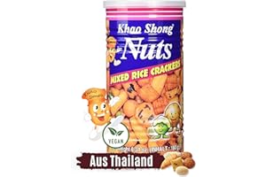‎KHAO SHONG Khao Shong - Snack Mix mit Reiscrackern, Erbsen und Erdnüssen im Teigmantel - Herzhafter Asia Snack - Snacks & Knabberartikel aus Thailand - 1 x 180 g