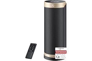 Dreo Heizlüfter Energiesparend, PTC Keramik Heizlüfte Leise, 70° Oszillierend Elektroheizung mit Fernbedienung, 12-Std-Timer, 3 Modus 3 Geschwindigkeit, Überhitzungs-Kippschutz, Solaris Slim H3