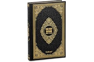 ihvan online helig koranen – arabisk och engelsk översättning, termoläder inbunden, lättläst skript, QR-kod ljudstöd, islamisk gåva för Ramadan, Eid, Hajj och Umrah, svart, 15 x 23 cm
