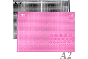 BONN-DESIGN Premium Schneidematte A2 60x45cm 5-Lagig selbstheilend Schneideunterlage im A2-Format Rosa/Schwarz selbstheilende Cutting Mat mit beidseitigen Rastern und Markierungen in cm Nähen Basteln Modellbau