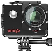 Amigo AC-11 HD Sports Action Camera with 12MP High Resolution Lens | 720p HD Image with Wide Angle Lens and Waterproof Upto 30 Meters (Black)
