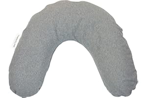 ‎THERALINE Theraline Schlaf- und Nackenkissen mittel Gr. 100x21cm | Perlenfüllung | inkl. Bezug Melange Mittelgrau