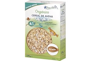 FLEUR ALPINE Cereal de Avena Orgánico para Bebés - Deliciosas Gachas para Bebés para Desayuno Deliciosamente Suave | Papilla Nutritivo y Fácil de Preparar 5+ Meses Sin Azúcares Añadidos | 7 Porciones