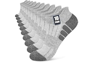 Stoeury 10 Paires Chaussettes Homme Femme, Socquettes Homme en Coton Respirant, Chaussettes Basses Homme Confortables avec Filet Respirant pour Running, Sport