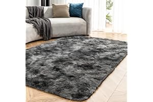 OMERAI Teppich Wohnzimmer Großer Teppich Super weicher Schlafzimmer Teppich waschbarer Teppich antirutsch Teppiche Kunstpelz Teppich Teppiche Gegend (Dunkelgrau,120 * 180cm)