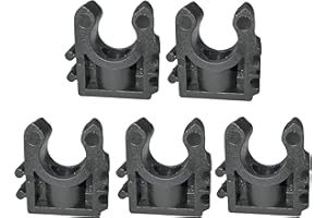 AERZETIX - C51785 - Juego de 5 abrazaderas de montaje en pared para tubo Ø16mm - soporte guía enganchar de tubo - en plástico