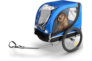 Bicycle Gear Remorque Vélo Chien Pliable - Remorque Chien Velo Max. 40 KG - Remorque de Vélo pour Vos Animaux de Compagnie - Cariole Velo Chien 75 x 52 x 65 cm - Chariot Velo Chien - Bleu/Noir