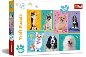 Trefl W Świecie Piesków Puzzle 100 Elementów o Wysokiej Jakości Nadruku dla Dzieci od 5 lat