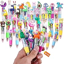 34 Penne Multicolore Per Bambini - Con Animali Kawaii, 4 Colori Ciascuna - Foto 3