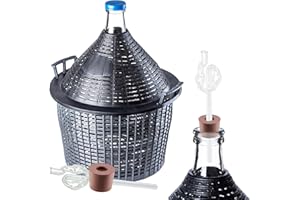 KADAX Set di palloncini in vetro da 15 l, con cestino in plastica e accessori per la fermentazione, tappo in gomma, tubo di fermentazione, apertura stretta, palloncino, bottiglia, bottiglia di vetro