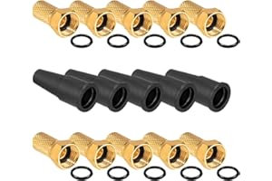 HB-DIGITAL Zestaw akcesoriów do SAT 10 x wtyczka F 7 mm pozłacana szeroka nakrętka + 5 x tulejki gumowe HQ do kabla antenowego Sat Kabel BK urządzenia