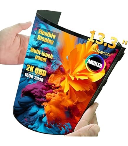 wisecoco 7.8 inch Flexible Display Curved Bendable Screen FHD 1440