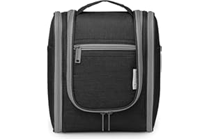 Narwey Beauty Case Borsa da Bagno da Viaggio per Uomo e Donna Borsa da Barba del in Viaggio per Toilette Accessori Medio (Nero)