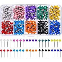 1000 Spilli Da Sarta Con Teste Colorate - Punta In Acciaio Per Mappe E Lavagne - Foto 10