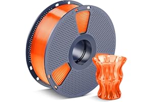 SUNLU PLA Filament, filament do drukarek 3D 1,75 mm ±0,02 mm, 1 kg na rolkę, Przezroczysty pomarańczowy