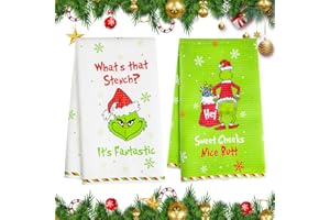 HGRGHH 2 Pezzi Asciugamani Natalizi 40 x 60 cm, Decorazione Natalizia Asciugamano da Cucina con Stampa di Elfi, Morbido Asciugamano Natalizio in Microfibra, Asciugamano Natalizio per Bagno Cucina