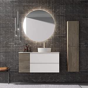 Meuble Salle De Bain Baltic 110 Cm Blanc 2 Tiroirs Blancs 1 Porte Bois Chicago Plan Vasque Vasque A Poser Amazon Fr Cuisine Et Maison