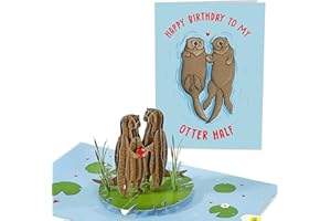 Central 23 Kartka urodzinowa 3D dla żony - Happy Birthday My Otter Half - Pop Up kartki urodzinowe dla mężczyzn kobiet - kartka typu pop up dla męża chłopaka dziewczyny partnera