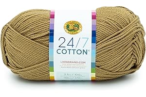 Lion Brand Yarn - Hilo de algodón 24/7, diseño de heno