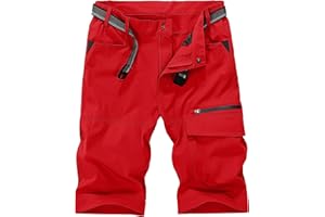 KEFITEVD Męskie outdoorowe szybkoschnące szorty cargo oddychające spodenki wspinaczkowe safari spodnie z wieloma kieszeniami