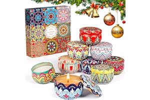 AOKITO Zestaw prezentowy świec zapachowych,9 sztuk naturalny wosk sojowy, świece do aromaterapii, przenośne świece podróżne, do odprężenia i relaksacji ciała, na Dzień Matki, Boże Narodzenie, urodziny(2,2OZ)