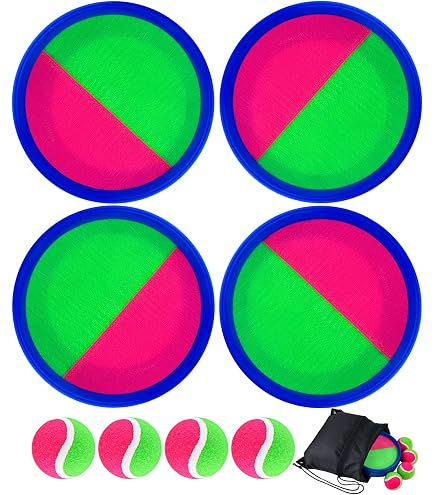 Jeu De Lancer Et Capture – Raquettes Scratch 2 Balles – Jeu Velcro Interactif – Plage, Jardin, Famille – Dès 3 Ans