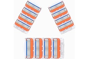 ISSIMOBER 12PCS Men's Razor Blade Refill Pack for Gillette Fusion 5 Razors, 5-Layer Razor Blades, for Smooth and Comfortable Shaving for Father Boyfriend Home Travel Use