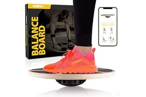 URBNFit Balance Board - Wobble Boards for Core Stability, Flexibility & Fitness - Balancing Board for Dance, Exercise, Yoga, Surf, Physio - Wooden Rocker for Kids and Adults w/Bonus Workout Guide