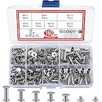Kit De 10 Rivets Vis En Laiton Pour Cuir - Fixation Solide - Pour Carnets, Ceintures, Sacs, Chaussures DIY