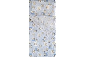 PANINI TESSUTI Sacco nanna Estivo per Bimbo e Bimba da 2 a 6 Anni - Tessuto 100% Cotone-Copertina Asilo-Orsetti e Api Azzurro