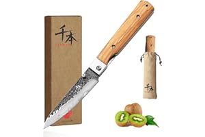 SENBON 440 forgé en acier inoxydable Camping peeling Blade Liège pliant portable voyage tout - puissant couteau olive manche Petit Fruit couteau