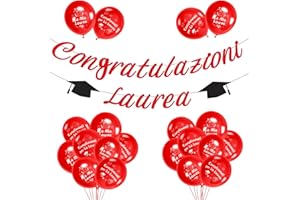 MONCAP Festone Congratulazioni Striscioni Laurea Palloncini per Laurea Rossa La Mia Laurea Addobbi Complimenti Laurea Decorazioni-per Cerimonia di Laurea Festa di Laurea Uomo Donna