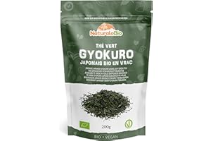 Thé vert Gyokuro Japonais Bio de 200g. Bio, Naturel et Pur, Thé vert en vrac de première récolte cultivée au Japon. Organic Japanese Gyokuro Green Tea. NaturaleBio