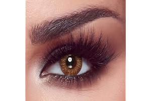 FAMELENSES BELLA 1-DAY farbige Kontaktlinsen ALMOND BROWN (Dioptrien -0.00)– 10x stark deckende Tageslinsen, Natürliche Farblinsen in Braun, perfekt für dunkle Augen, ohne Stärke