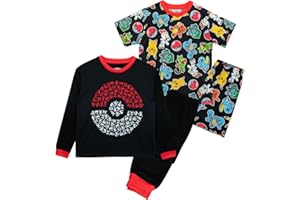 POKÉMON Pokemon Piżamy dla chłopców | 2-pak piżam Pikachu dla dzieci | Dwupak piżam dla chłopców | Oficjalny towar