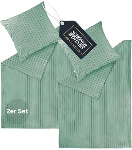 SCHÖNER WOHNEN Hoeslaken, 90 x 200 cm, set van 2 stuks, beige, tot 100 x 200 cm, luxe hoeslakens van jersey-katoen, Öko-Tex gecertificeerd, voor matrassen tot 30 cm en boxspringbed, set van