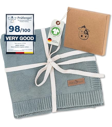 Little Dedi Gebreide deken van 100% biologisch katoen, GOTS